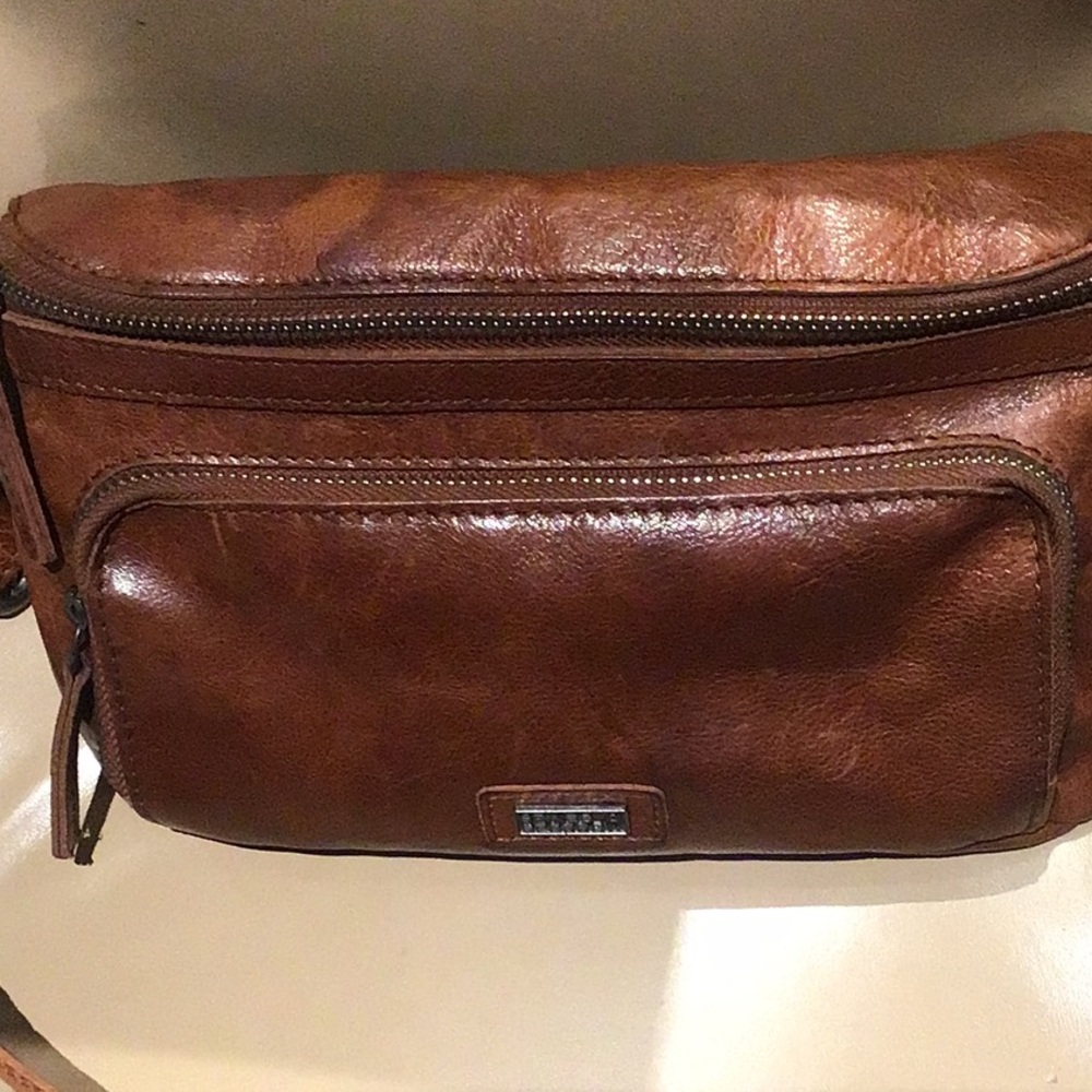 Elegant Brown Leather Belt Bag